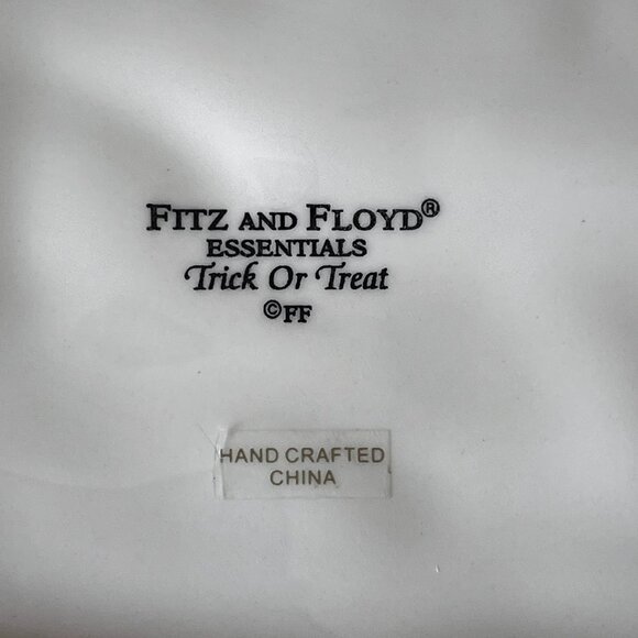 Fitz and Floyd Halloween "Treats" Cat Plate Oval Snack Candy Dish Decor Vintage - Picture 8 of 10